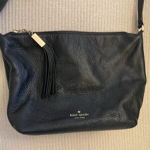 Kate Spade Black Leather Messenger Bag